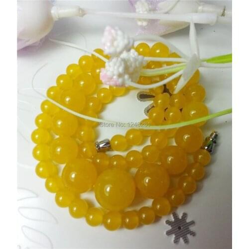 AAA 6-14MM Female Yellow Beads Necklace Hand Made Rope Chain Beads Accessory Parts Fashion Jewelry Natural Stone (Min Order1)