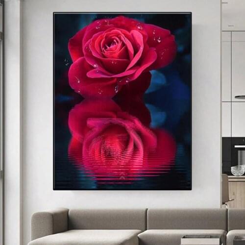 DIY Diamond Painting Cross Stitch rose Square/round rhinestone 5d Diamond mosaic picture Full Diamond Embroidery flowers