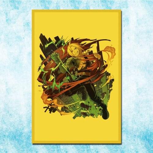 Anime Fullmetal Alchemist Edward Elric Roy Vintage Posters Art Silk Poster Canvas Retro Print For Home Room Decor Decoration-035