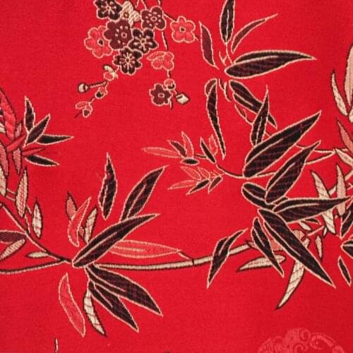 500cm*75cm Imitation silk brocade plum bamboo pattern satin fabric furniture cushion fabric kids suit wedding dress cloth