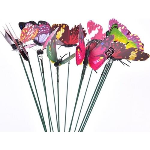 Bunch Of Butterflies Garden Yard Planter Colorful Butterfly Stakes Decoracion Outdoor Decor Flower Pots Decoration