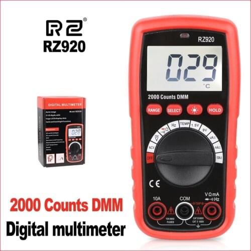 RZ Digital Multimeter Portable Meter voltage meter Diode AC DC Ammeter Voltmeter Resistance test Frequency RZ920