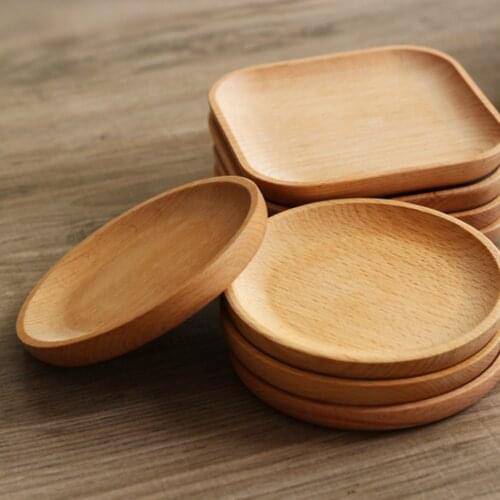 Wooden Bamboo Serving Tray Tea Cup Saucer Trays Fruit Plate Storage Pallet Plate Decoration Japanese Food Square Plate