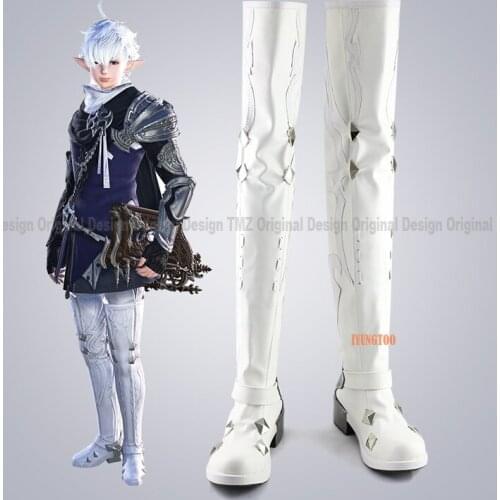 Final Fantasy XIV FF 14 Alphinaud Leveilleur Characters Anime Shoe Costume Prop Cosplay Shoes Boots