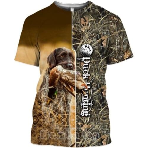 Top Men Tshirt Holiday 3D Print Wild Animals Mallard T Shirt Women O Neck Hound Reed Hide Field Hunt Game Cosplay Clothing