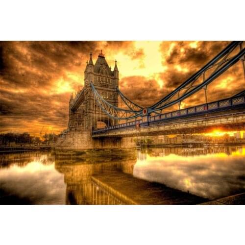 London Bridge Scene Giant Art print Silk poster Home Wall Decor