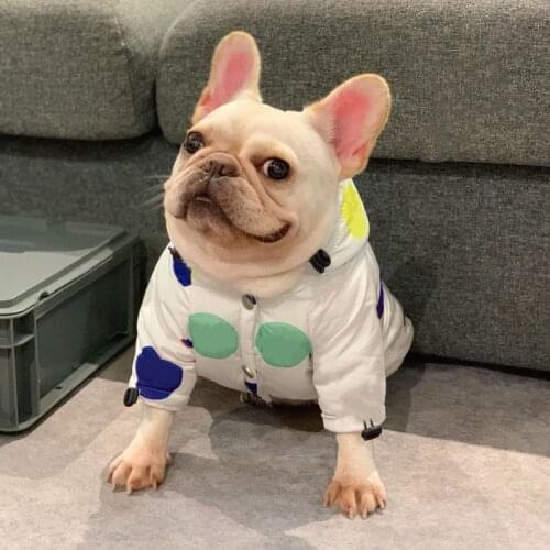 Cotton Dog Down Coat Windproof Dog Clothes Winter Warm Dog Down Jacket French Bulldog Clothing Designer Yorkie Costumes A134
