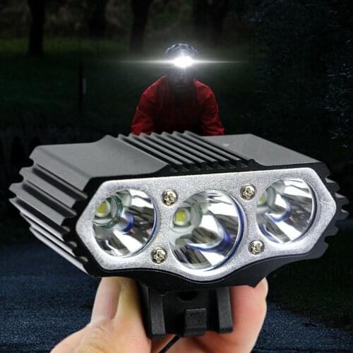 IPX-7 Waterproof Bike Light 3xT6 LED Front Bicycle Headlight 4 Modes Safety Night Cycling Lamp for Cycling Camping Fishing