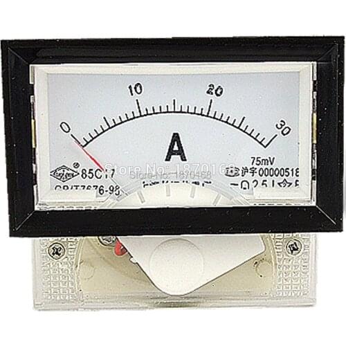 Measuring Instrument DC 0-30A Analog Panel Ammeter 85C17