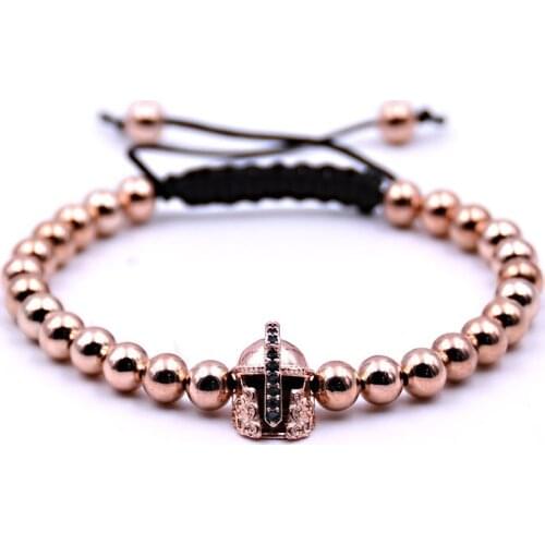 KANGKANG fashion 4 colors Copper Bead Bracelet Classic 4colors Knight helmet bracelets Men&Womens bracelet popular Jewelry 2018