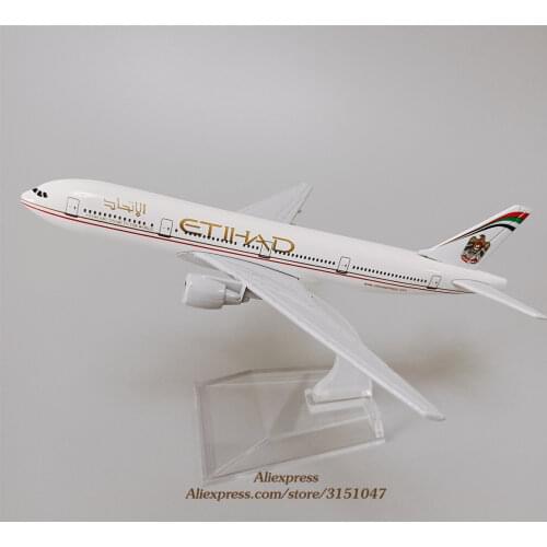 Alloy Metal Air Etihad B777 Airlines Airplane Model Etihad Boeing 777 Airways Plane Model Aircraft Kids Gifts 16cm