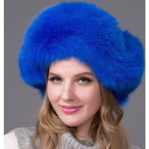 Fashion Keep Warm Multi Color Selection Unisex Real Fox Fur Straw Hat Raccoon Dog Mao Lei Feng Ear Cap Winter Hot Sale