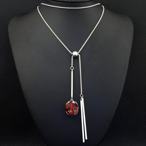 Fashion Stainless Steel Jewelry For Woman and Girl 850mm Long Charm Sweater Chain Ball Necklace Pendant High Quality NEILAPBB