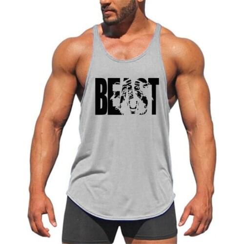 New Brand Fitness Clothing Bodybuilding Stringer Tank Top Mens Cotton Curved hem Sleeveless shirt Workout gyms vest Man