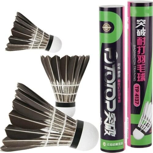 Black Goose Feather Badminton Hit-resistant Stable Adults Between Training 12-Pcs/Barrel High Quality Feather Ball