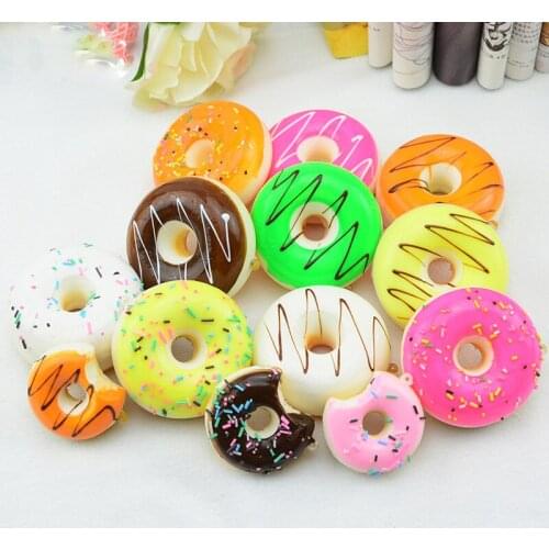 Soft Simulation Cakes Model Artificial Foods Fake For Dining Shop Home Tea Table Decoration PU Mini Doughnut Kitchen DIY