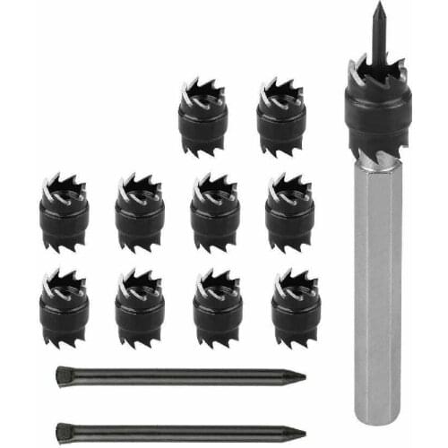 Spot Weld Cutter Set Double Sided 14 Pcs,3/8" HSS Spot Weld Cutter Remover Drill Bits Metal Hole Cutter Remover Kit