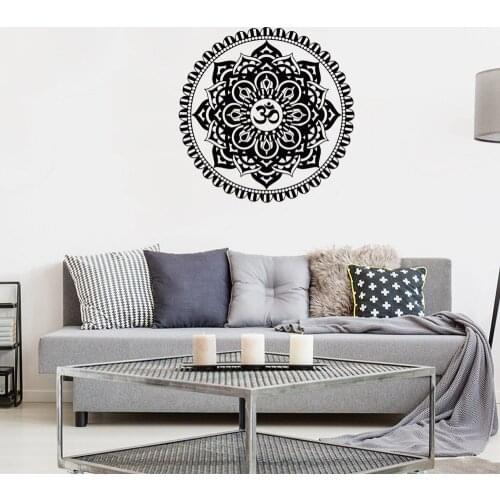 Mandala Wall Decal Indian Yoga Om Sign Wall Sticker For Bedroom Living Room Removable Vinyl dw5631