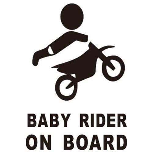 Baby RIDER on Board Car Stickers Reflective Stickers Cartoon Baby Car Body Paste Glue Sticker Oem 10 Window PVC Cn(origin) 14.5