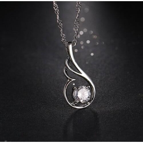 NoEnName_Null 2017 Fashion Drops Shape Necklaces and Pendants Rhod Colors Zircon for Womens Best Friends Gifts Jewelry