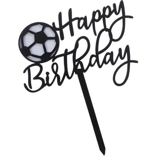 New Football Acrylic Cake Topper Novelty Soccer Happy Birthday Cake Topper For Boys Birthday Sports Party Cake Decorations