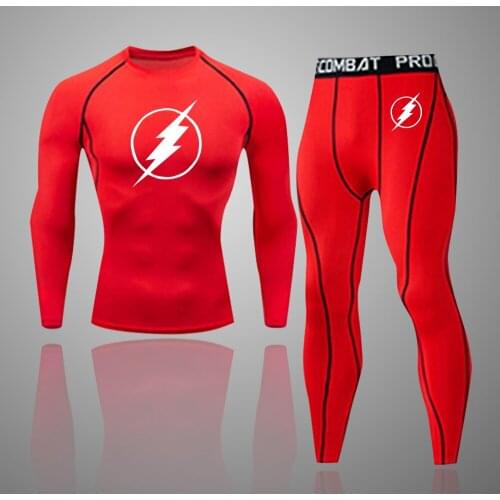 New Autumn/Winter Fashion Men Running Suit 3D-Printed Lightning Jogger Tracksuit High Quality Quick-Drying Training Sets