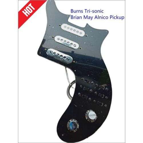 Prewired Pickguard Genuine Burns Tri sonic Single Alnico Pickups For Brian May Red Special Guitar Welding Harness