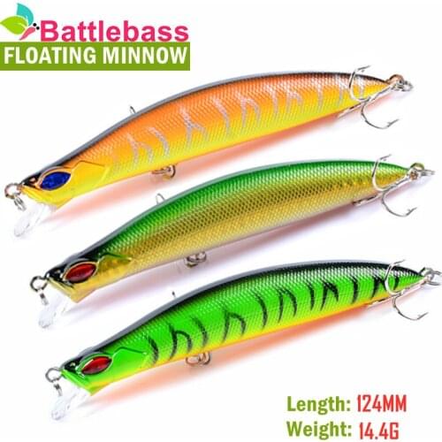 12.4cm/14.4g Rudra Hard Fishing Lure Minnow Bait Artificial Bait Lure Swimbait Wobbler diving 0.5m-2.1m Crank bait Minnows