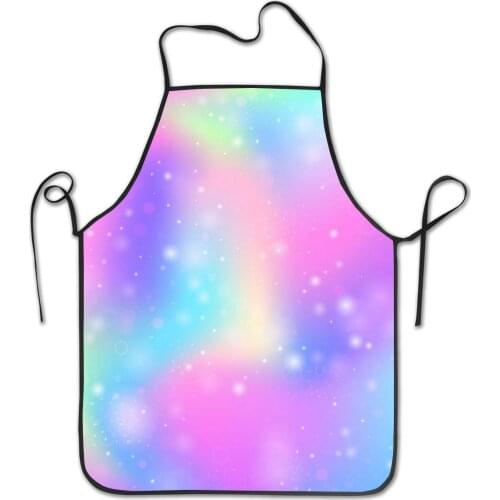 Rainbow Mesh. Colorful Universe Cooking Kitchen Baking Gardening Haircut Cute Apron Funny Bib Aprons for Women Men Chef