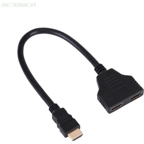 HDMI Splitter Cable 1 Male To Dual HDMI 2 Female Y Splitter Adapter In HD LED LCD TV 1 In 2 Hdmi Splitter Adapter 300pcs/lot