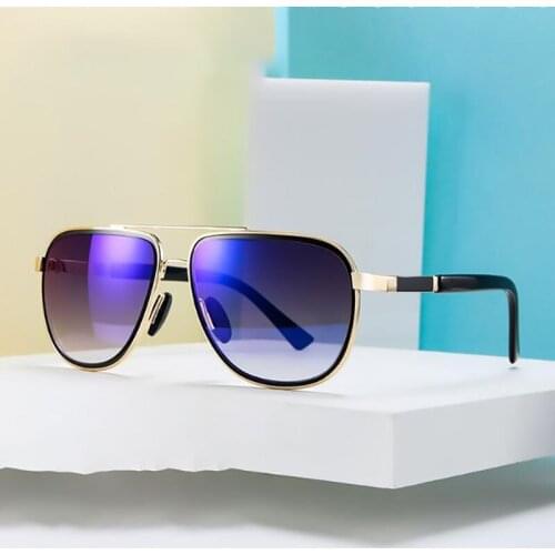 Luxury Blue Mens Sunglasses Fashion Designer Big Sun Glasses For Women Gradient Pilot Eyewear UV400 Zonnebril Heren