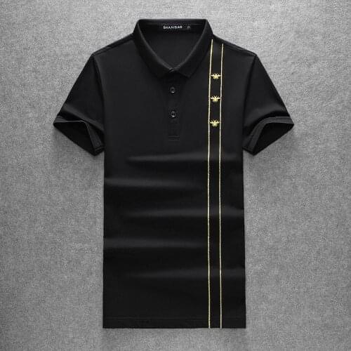 Polos Dropshipping Famouse Black Brand Top Quality Cotton Embroidery Polo Shirt Men Casual Solid Male Tops Clothing E160