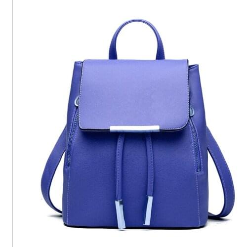 2021 Womens backpack youth high-quality PU leather schoolbag girl leisure backpack candy color Korean fashion bag