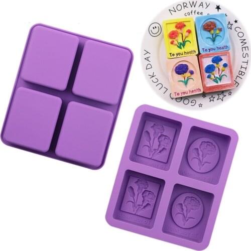 4 Holes Carnation Silicone Cake Mold Wedding Handmade Soap Mold Aroma Rice Cake Mold Kitchen Baking Tools K606