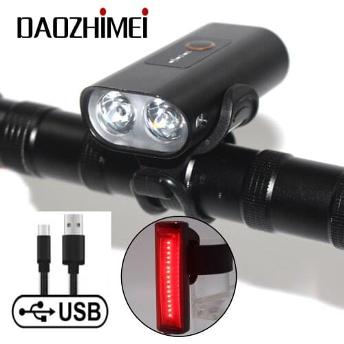 2400mAh Built-in battery Bike Light USB Rechargeable 2000 Lumens Bike Headlight 2*T6 LED Super Bright Flashlight Front Lights