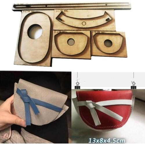 Japan Steel Blade Rule Die Cut Steel Punch Shoulder Bag Cutting Mold Wood Dies for Leather Cutter for Leather Crafts 130x80x45mm