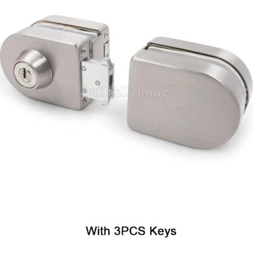 1PCS Stainless Steel Frameless Glass Door Locks For 10-12mm Thickness Glass Door With 3PCS Keys JF1769