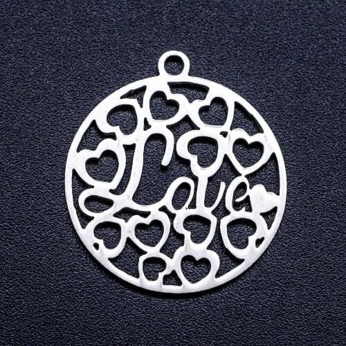 10pcs/lot Hearts and Love DIY Jewelry Charms Wholesale 100% Stainless Steel AAAAA Quality Pendant Dropshipping