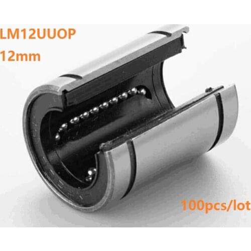 100pcs/lot 12mm LM12UUOP LM12OP LM12UU-OP open linear motion ball bearing bush bushing for CNC DIY Open Type Linear Bearing