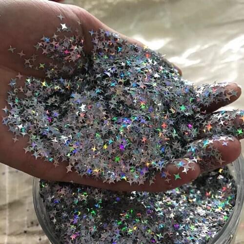 12 Colors 2-4mm Mix Size Nail Glitter Four-Star Laser Holographic Flash Sequins Ultra Thin Four Corners Stars Nail Glitter