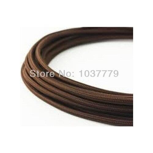 12meters/lot brown color textile cable fabric wire vintage power cord
