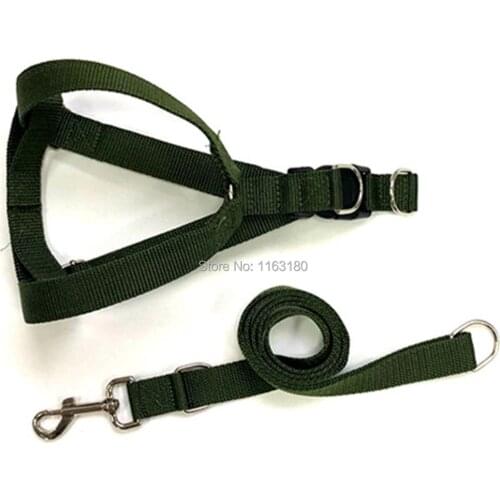 12pcs/Lot Dog Harness ArmyGreen Color Pet Vest Leash Collar Adjustable Breathable