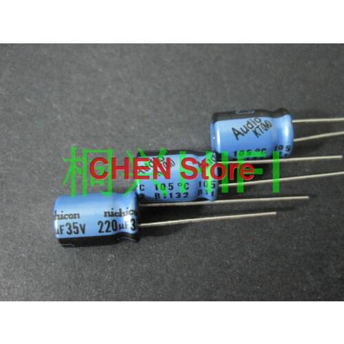 20PCS/50PCS brand new NICHICON KT Audio 35V220UF 8x11.5mm Aluminum electrolytic capacitance 220uf 35v blue 220uf/35v