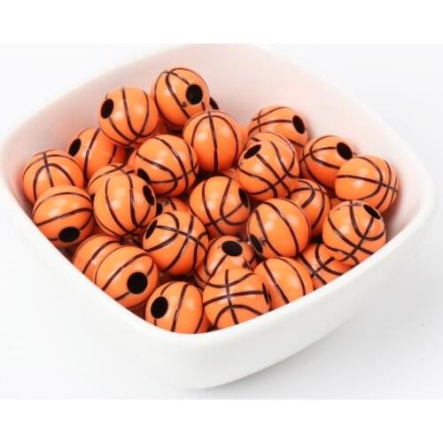 2020 New Wholesale 12mm 40pcs Basketball Shape Acrylic Round Spacer Ball Beads For Jewelry making Diy