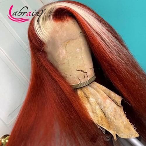 40 Inch Highlight Honey Blonde HD Lace Frontal Wig Body Wave Ginger Full 613 Brown Color Lace Front Human Hair Wigs Woman 13x6x1