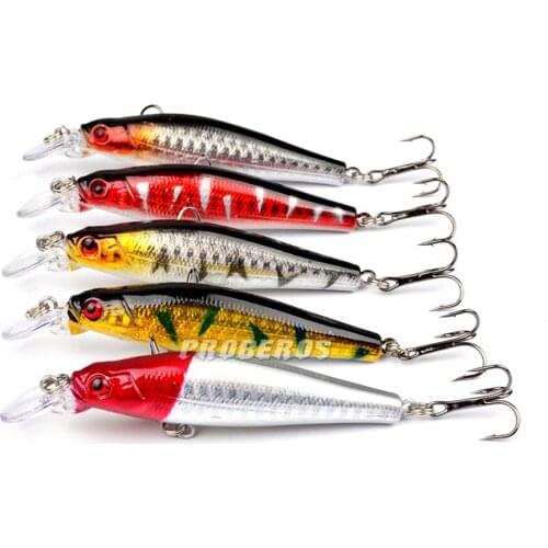 5PCS/Set 90mm 8.3g Fishing Bait Lures Artificial 3D Eyes Lifelike Fish Hard Bait Tackle Minnow Ocean River Wobbler Fishing Bait