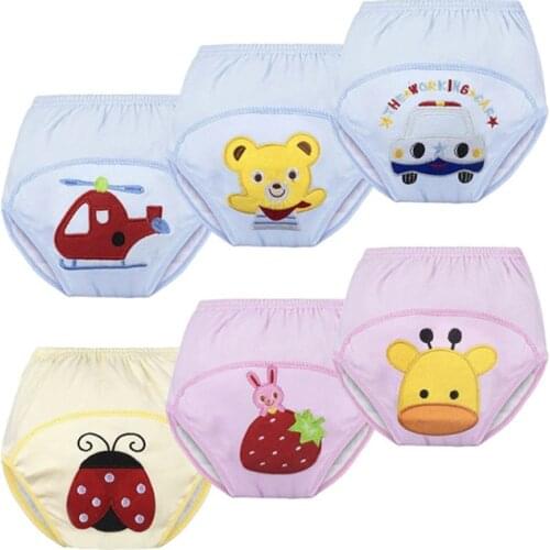 5pcs/Lot Cotton Baby Training Pants Boys Girls Diapers Underpants For 0-24 Months