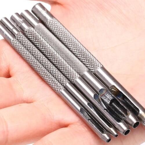 5Pcs/Lot Leather Round Shape Hole Punch Kit Belt Watch Band Hollow DIY Tool With Box