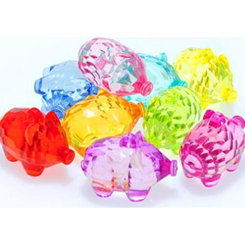 6PCS38MM Acrylic Bead Imitation Crystal Big Pig Glass Birthday Gift Party Home Decor Miniatures Ornament DIY Jewelry Accessories