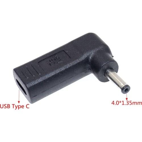DC Power Adapter USB 3.1 Type C Female to 4.0 x 1.35mm Male Plug Right Angled Connector Adapter for ASUS Deluxe14 13